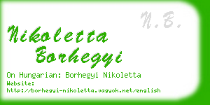 nikoletta borhegyi business card